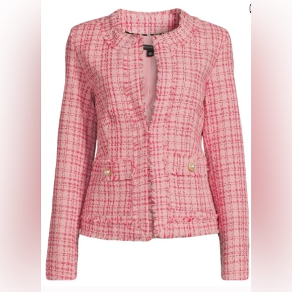 Nanette Lepore Tweed Jacket with Pearl and Gold Accents - Picture 2 of 8